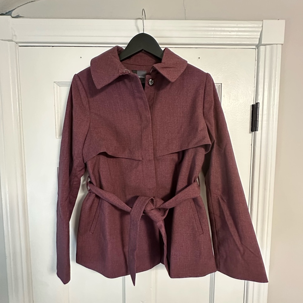 The Limited Red Trench Coat with Belted Waist